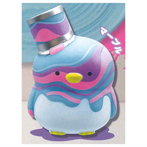 Ushihito Paint-Covered Penguin Sofubi Figure [5.Marble]