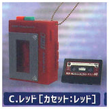 Record on a cassette! playback! retro mini portable player mascot NEO [3.Red (Cassette: Red)]