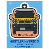 SUZUKI Rubber Keychain [4.HUSTLER HYBRID X Active Yellow Gunmetallic Two-Tone]