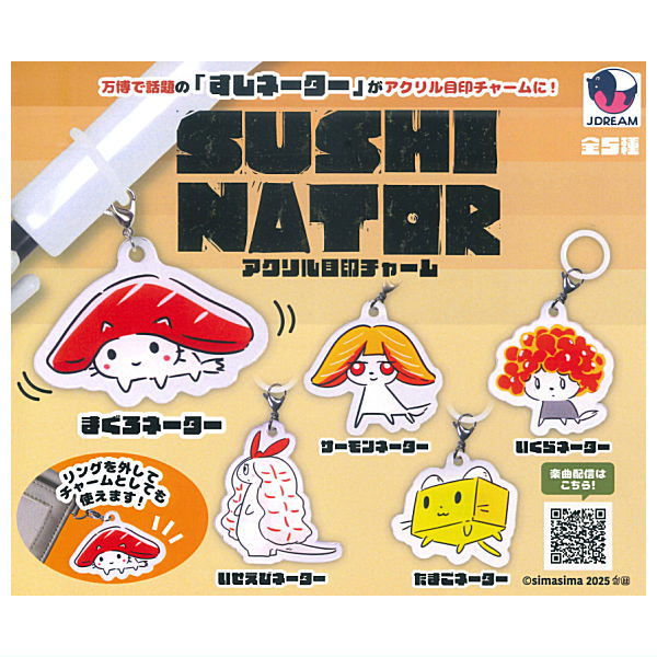 Sushi Natar Acrylic Mejirushi Charm [All 5 type set(Full Complete)]