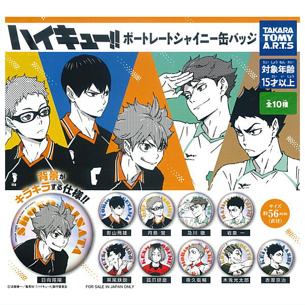Haikyu!! Portrait Shiny Can Badge [All 10 type set (Full Complete)]