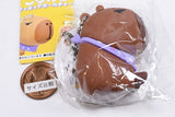 100 yen Goraku Goracapy Figure Ball Chain [3.Osuwari Dark Brown]
