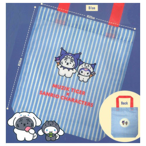 MUZIK TIGER x Sanrio Characters Gusseted Tote Bag [1.Blue]
