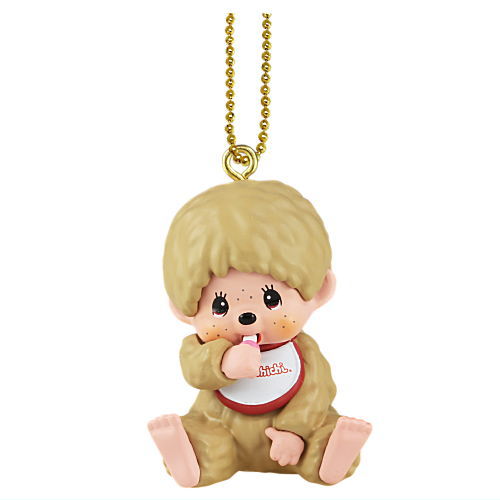 Monchhichi Mascot Keychain Part.4 [2.Monchhichi-kun B (Beige, Sitting with Pacifier Ver.)]