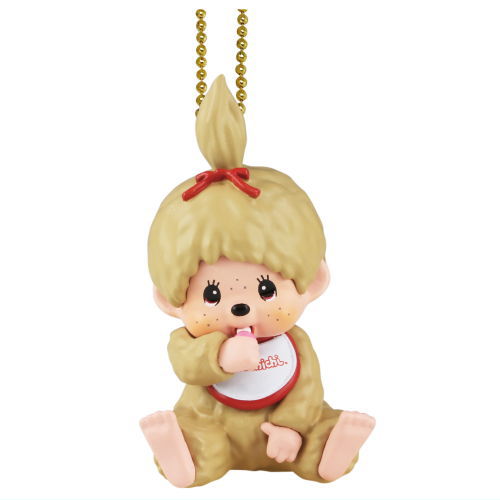 Monchhichi Mascot Keychain Part.4 [4.Monchhichi-chan B (Beige, Sitting with Pacifier Ver.)]
