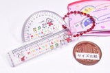 Sanrio Characters Retro Mini Ruler & Protractor Keychain [3.Minna no tabo]