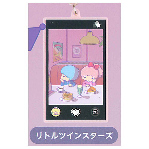 Sanrio Characters Fuiuchi Cute Shot Keychain [4.Little Twin Stars]