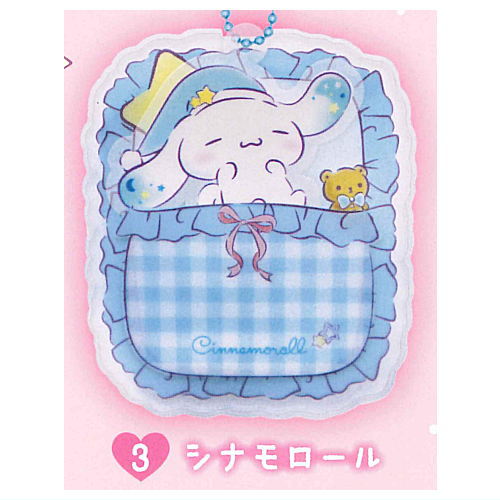 Sanrio Characters PVC Clear Case with Acrylic Charm Good Night Design [3.Cinnamoroll]