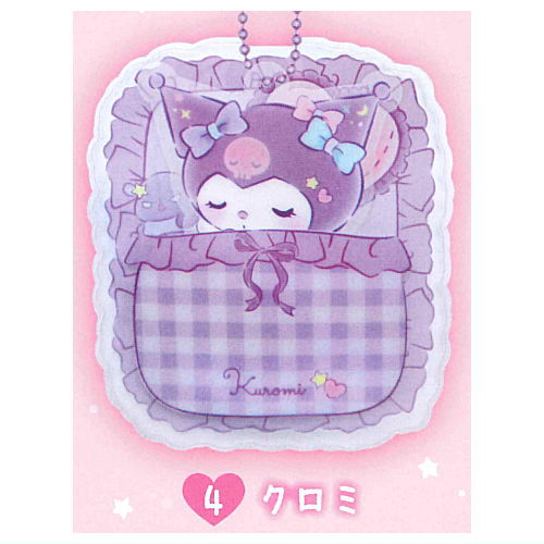 Sanrio Characters PVC Clear Case with Acrylic Charm Good Night Design [4.Kuromi]