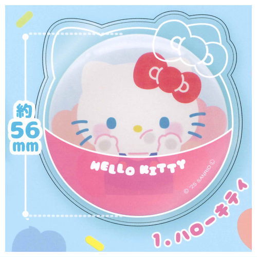 Sanrio Characters PVC Clear Case with Can Badge Punikyukyu Design [1.Hello Kitty]