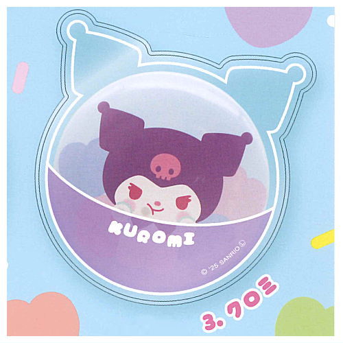 Sanrio Characters PVC Clear Case with Can Badge Punikyukyu Design [3.Kuromi]