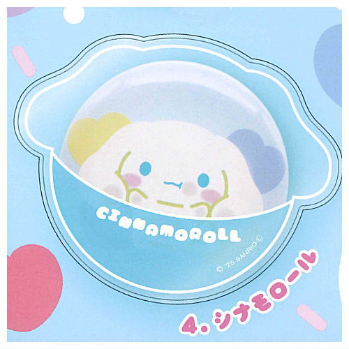 Sanrio Characters PVC Clear Case with Can Badge Punikyukyu Design [4.Cinnamoroll]