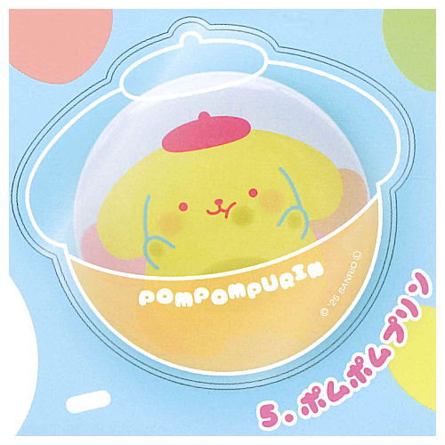 Sanrio Characters PVC Clear Case with Can Badge Punikyukyu Design [5.Pompompurin]