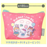KUPPY RAMUNE x Sanrio Characters Pouch Collection [2.Gusseted Pouch (Cherry Pink)]