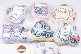 White Tiger and Black Tiger x Sanrio Characters Cushion Mascot [All 6 type set(Full Complete)]