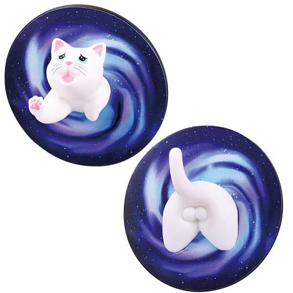 Cat, Uchunikieru. Magnet Hook [Assorted 2 type set (4.White Cat/6.White Cat (Oshiri))]