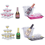 Sparkling Champagne Tower [Assorted 4 type set (1.Champagne Tower (Rose)/2.Glass Set (Rose)/4.Champagne Tower (White)/5.Glass Set (White))]