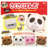 Sakusaku panda Face Plush Clip [All 5 type set (Full Complete)]
