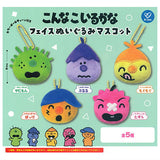 Konnako irukana face stuffed mascot [All 5 type set(Full Complete)]