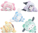 Sanrio Characters Mokomoko Panda Flocky Mascot [All 5 type set(Full Complete)]