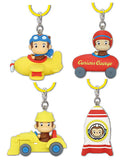 Curious George Vehicles Mejirushi Gacha Mascot [All 4 type set(Full Complete)]