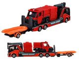 Tomica (Long Type) No.132 Morita Small Off-Road Fire Vehicle Red Ladybug & Transporter (Released on June 20, 2026) JAN: 4904810950509