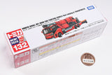 Tomica (Long Type) No.132 Morita Small Off-Road Fire Vehicle Red Ladybug & Transporter (Released on June 20, 2026) JAN: 4904810950509