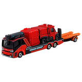 Tomica (Long Type) No.132 Morita Small Off-Road Fire Vehicle Red Ladybug & Transporter (Released on June 20, 2026) JAN: 4904810950509