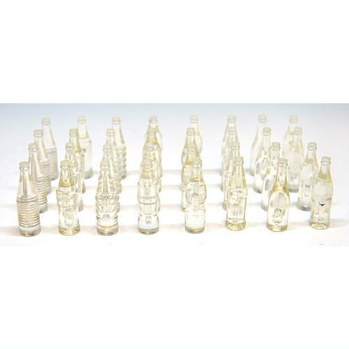 1/12 scale beverage bottles, set of 32 (8 types x 4 bottles) [transparent] miniature (pinktank) [m-s]