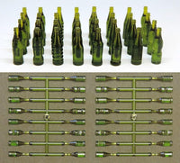 1/12 scale beverage bottles, set of 32 (8 types x 4 bottles) [green] miniature (pinktank) [m-s]