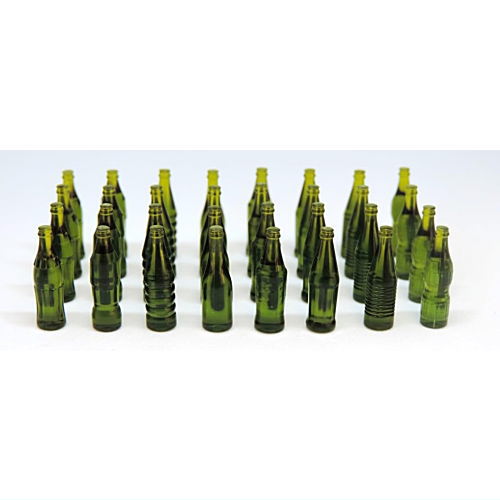 1/12 scale beverage bottles, set of 32 (8 types x 4 bottles) [green] miniature (pinktank) [m-s]