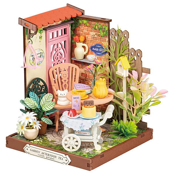 Rolife Miniature Dollhouse Kit Mini Size [DS038: Fancy Tea Yard] *Assembly Instructions (English Version)