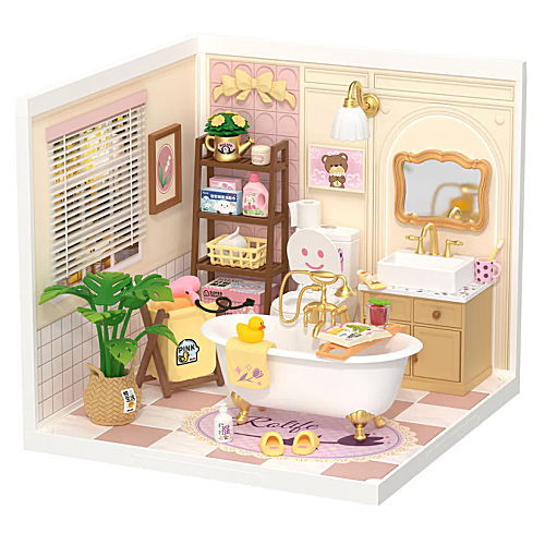 ROBOTIME ROLIFE DIY Miniature House Super Creator Series [DW014B: Pop Bubble Bathroom]