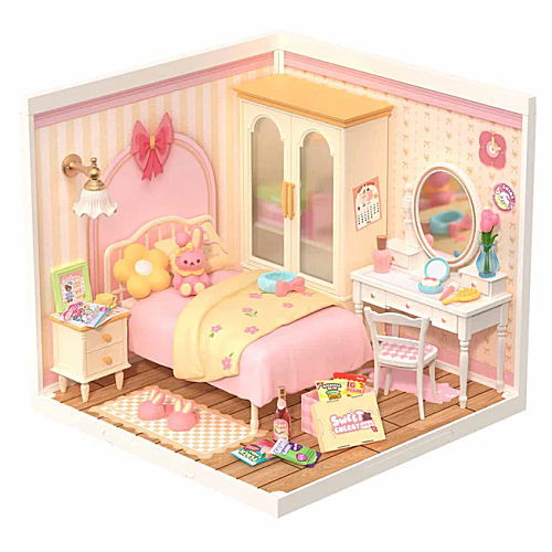 ROBOTIME ROLIFE DIY Miniature House Super Creator Series [DW016: Lovely Pink Bedroom]