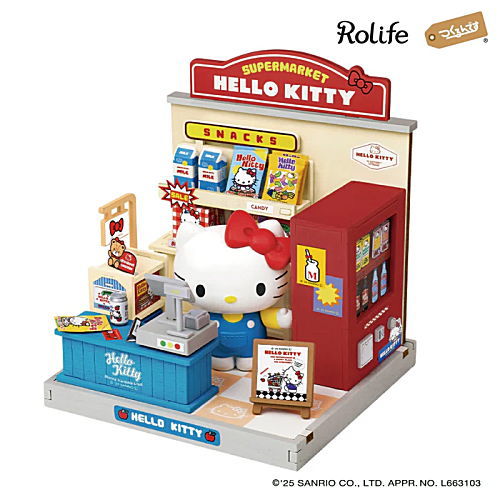 [DA001: Hello Kitty's Supermarket (Japanese Instruction Manual)] Rolife ROBOTIME tukurundesu DIY Miniature House [m-s]