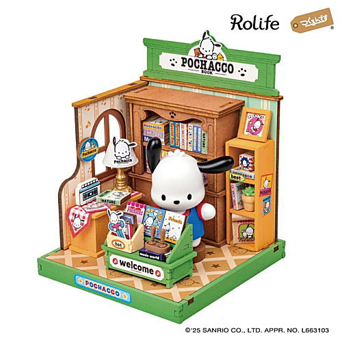 [DA003: Pochacco's Bookstore (Japanese Instruction Manual)] Rolife ROBOTIME tukurundesu DIY Miniature House [m-s]