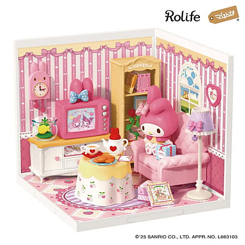 [DWL01: My Melody's Living Room (Japanese Instruction Manual)] Rolife ROBOTIME tukurundesu DIY Miniature House [m-s]