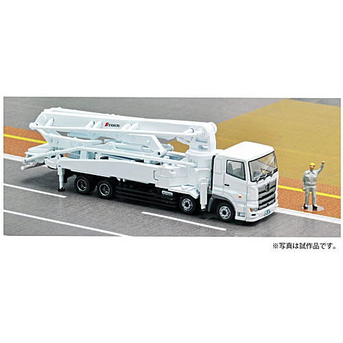 GJ! Hataraku Norimono Hyakkei 002 Miraiwokizuku Kensetsu Genba [2.Concrete Pump (Kyokuto.com PY165-39) Hino Profia + Worker figure]