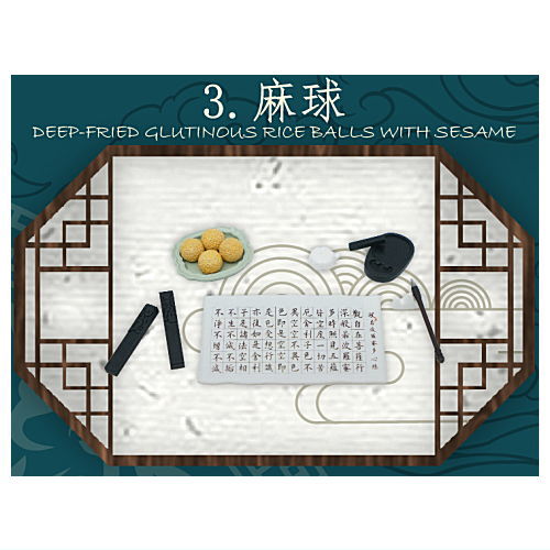 1/12 Scale Traditional Chinese Sweets Series Trading Figures [3.DEEP-FRIED GLUTINOUS RICE BALLS WITH SESAME]