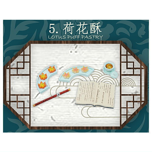 1/12 Scale Traditional Chinese Sweets Series Trading Figures [5.LOTUS PUFF PASTRY]