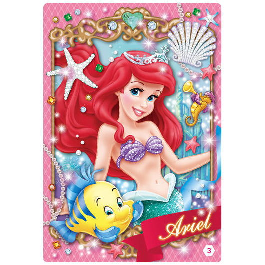 Disney 3D illusion card chocolate snack [3.Ariel]