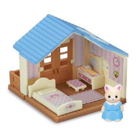 Sylvanian Families Mini Series Soyokaze Hill House (Kabaya Original Shokugan) [2.Child Room and Silk Cat Girl (Tiffany)]