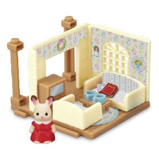 Sylvanian Families Mini Series Soyokaze Hill House (Kabaya Original Shokugan) [4.Living room and Chocolate Rabbit Girl (Flare)]