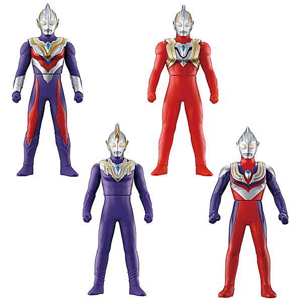 Sofubi Hero Ultraman Trigger & Ultra Heroes [Assorted 4 type set (1.Ultraman Trigger Multi Type/2.Ultraman Trigger Power Type/3.Ultraman Trigger Sky Type/4.Ultraman Tiga multi-type)]