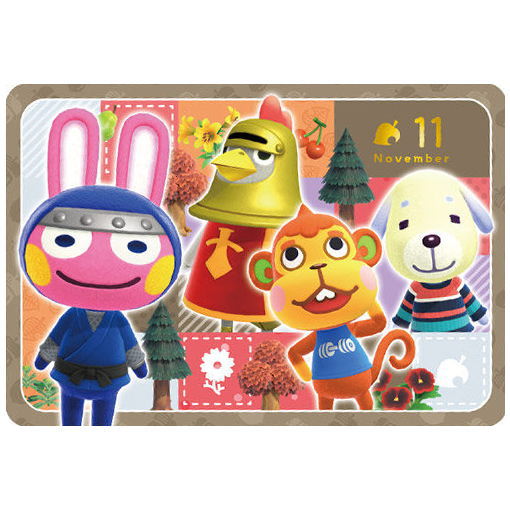 Animal Crossing: New Horizons Card Gummy Part.3 [27.Birthday calendar card 11: November]