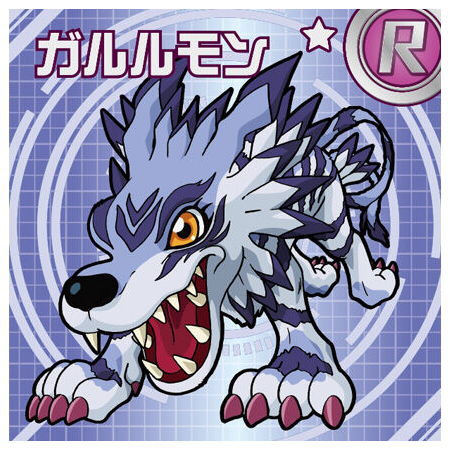 Digimon Sticker Chocolate Snack [2.(27) Garurumon (R)]