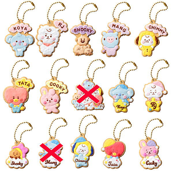 BT21 Cookie Charm Cot [Assorted 13 type set (1.2.3.4.5.6.7.9.10.11.13.14.15)]