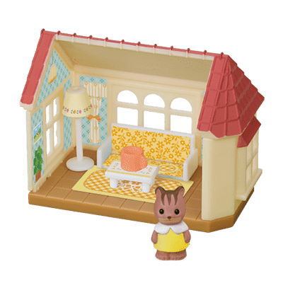 Sylvanian Families Mini Series Large House with Light (Kabaya original shokugan) [2.Living room and walnut squirrel baby (Ambrose)]