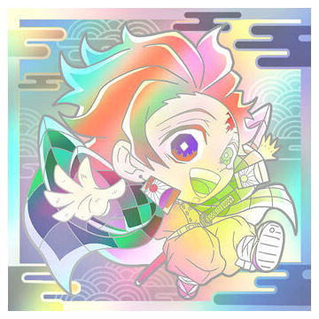 Niforamtion Kimetsu no Yaiba Deformed Style Sticker Wafer Part.6 [29.Tanjirou Kamado (Kyokugen rare)]