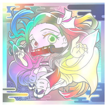 Niforamtion Kimetsu no Yaiba Deformed Style Sticker Wafer Part.6 [30.Nezuko Kamado (Kyokugen rare)]